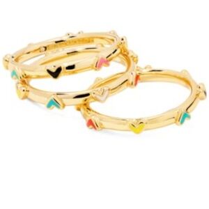 NWOT Kendra Scott Haven Heart Gold Rings Set of 3